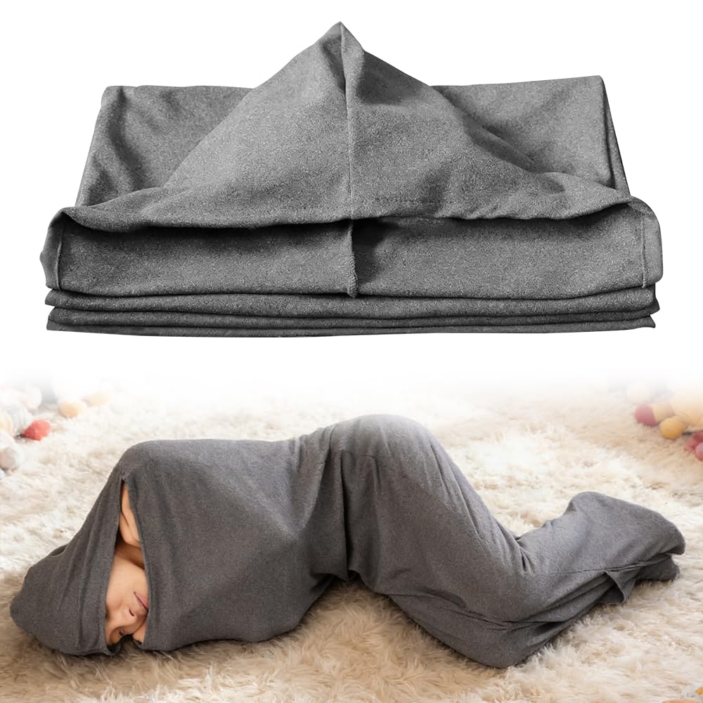 Compression Sleep Pod, SGZIOO 185 * 50 Ultra Lightweight Wearable Blanket, Cooling Sleeping Bag, Breathable Stretch Fabric, Heavy Blanket Sleep Therapy Anxiety Relief for Kids Teens and Adults