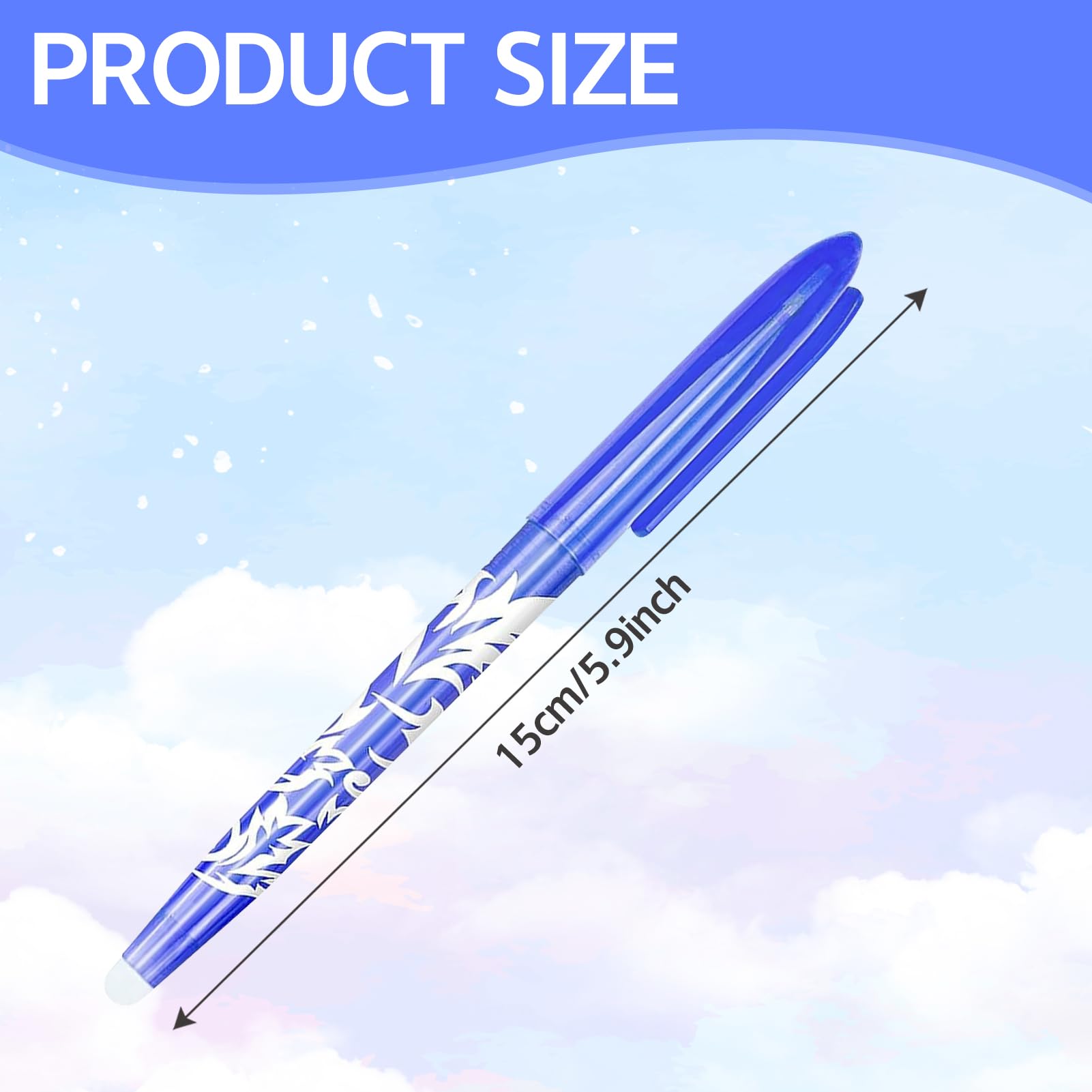 Lechisenop 8 Pcs Erasable Pens Black Blue Friction Pen 0.7mm Gel Pen for Writing Erasable Gel Pens with Rubber on the End for Kids Adults School Work Paperwork Stationary Back to School Supplies - Image 2