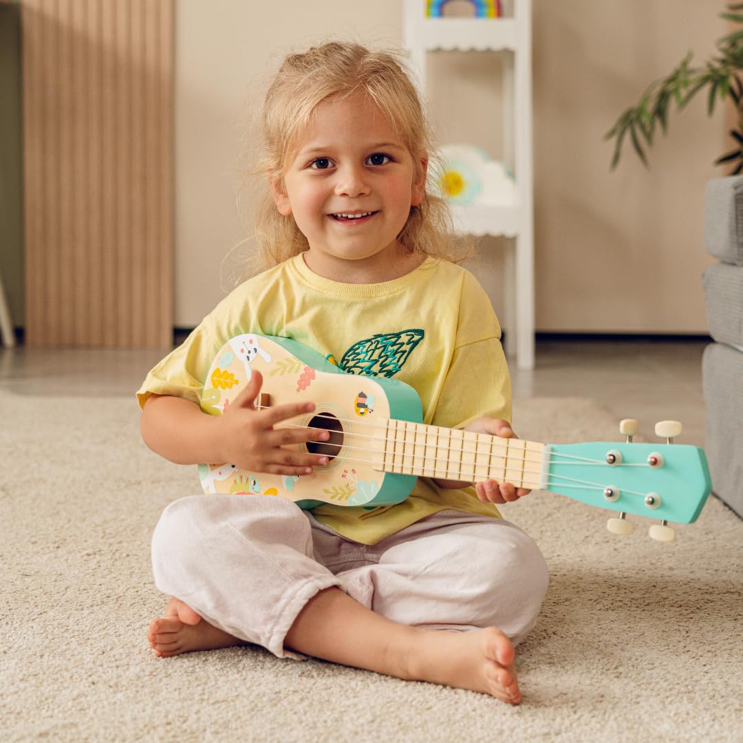 Momo Kids® Ukelele Guitarra Infantil | Instrumento Musical Infantil Montessori de Madera para el Desarrollo sensorial, Musical y Creativo| | Juguetes Educativos 3 años, Juguetes Niños 3 Años