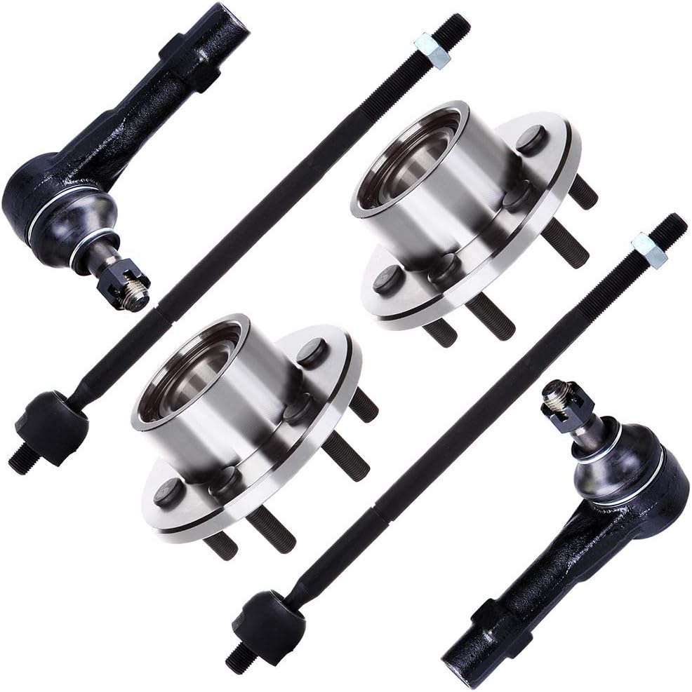 SCITOO 6pcs Suspension Kit Wheel Bearing For 1997-1999 For Dodge Dakota 1999 For Dodge for Durango w/Suspension Parts Wheel Bearing Hub Assembly Inner Tie Rod End Outer Tie Rod End