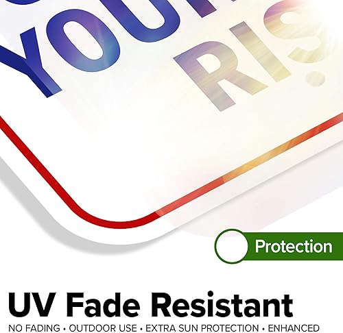 Vista 97 de Señal de advertencia de natación a tu propio riesgo, 10 x 14 pulgadas, libre de óxido, aluminio 040, resistente a la decoloración, fabricado