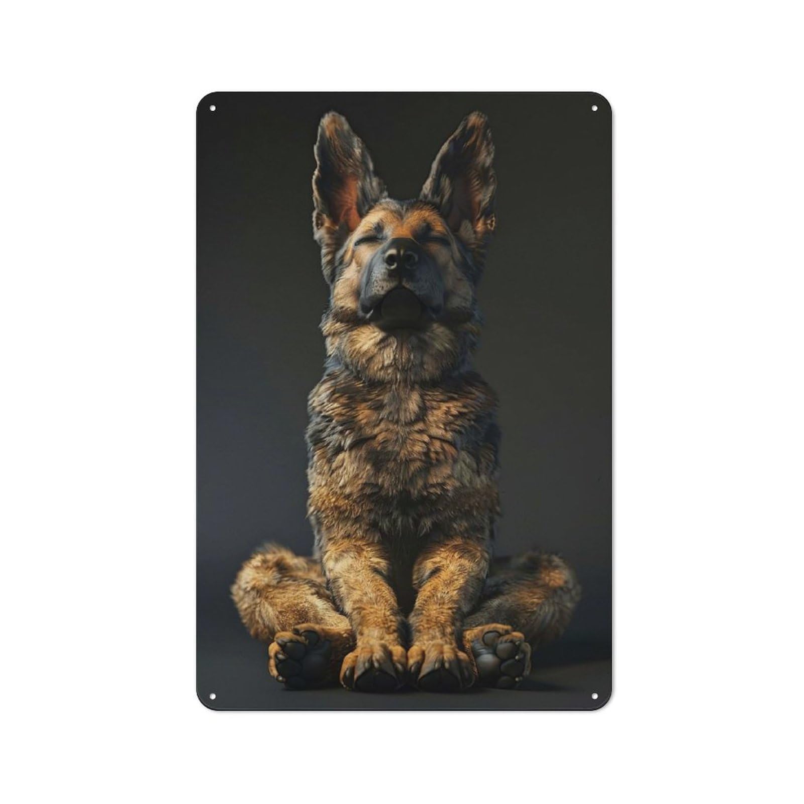 Junmoney German Shepherd Yoga Relax Metal Sign 30X20cm With For Hallway Wall, Retro Decor, Autumn Home Decor For Collectors Of Metal Signs
