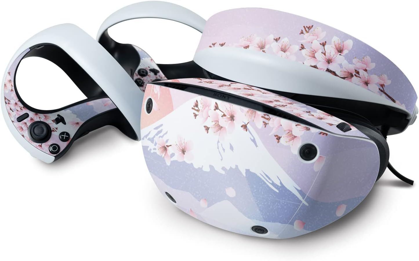 MightySkins Glossy Glitter Skin Compatible with Sony Playstation VR2 - Fuji Sunset | Protective, Durable High-Gloss Glitter Finish | Easy to Apply & Change Styles | Made in The USA