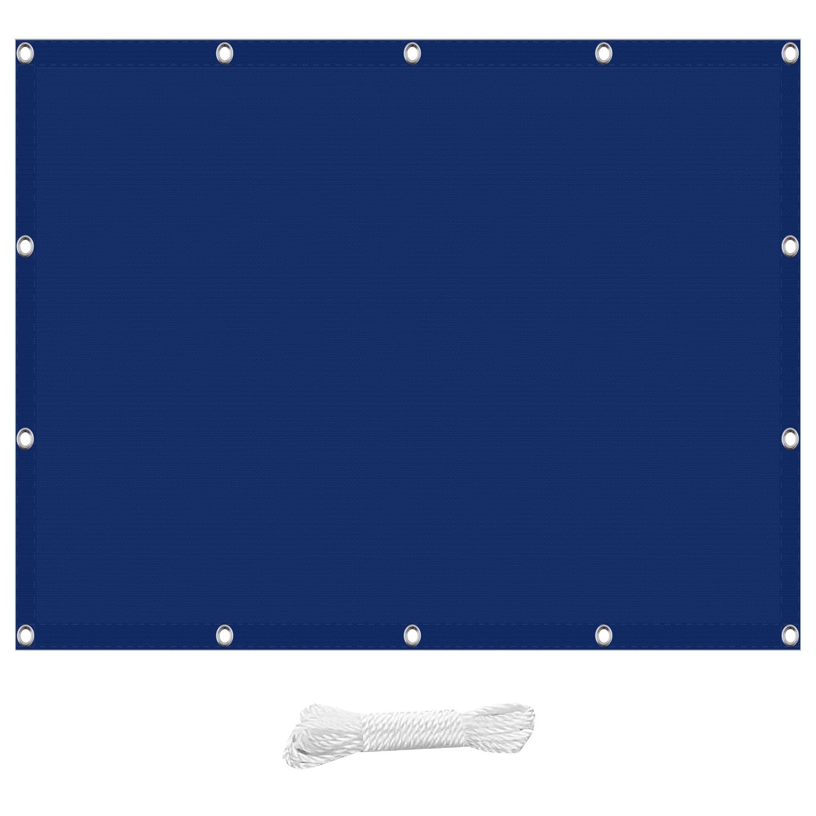 Auvent imperméable 1x9,5 m bleu foncé résistant UV avec fixations