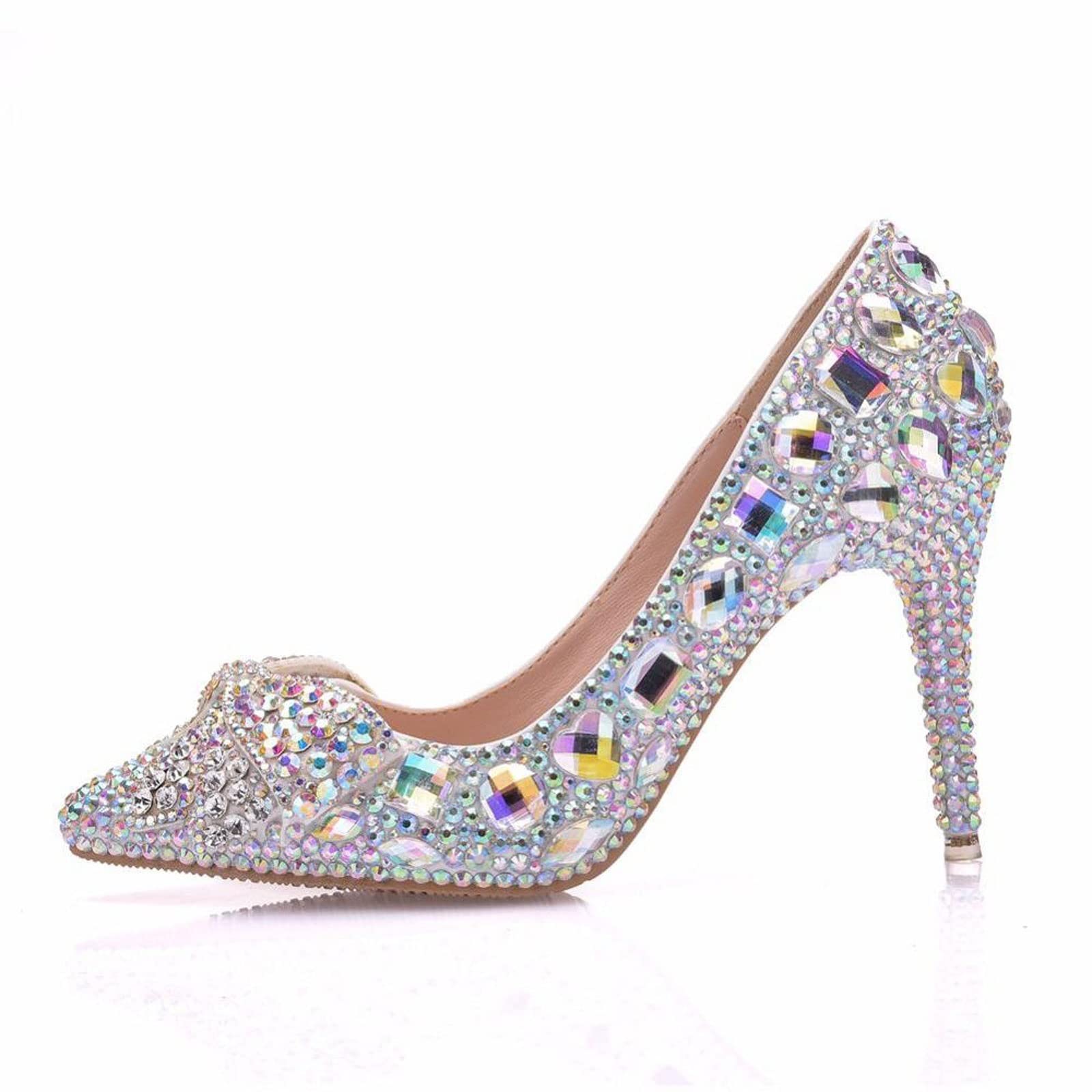 ✩.*˚　13579　✩.*˚ HJUGHPN Obcasy Buty Ślubne Damskie Białe Diament Kokardka