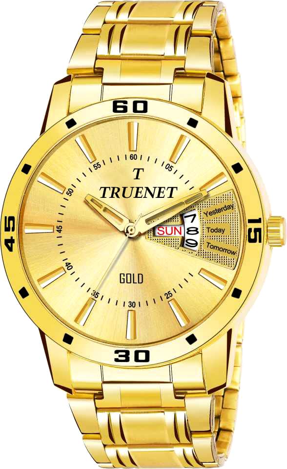 Truenet Mens Golden Day & Date Round Dial Wrist Watch (B0B2F2CBDY) Amazon Price History, Amazon Price Tracker