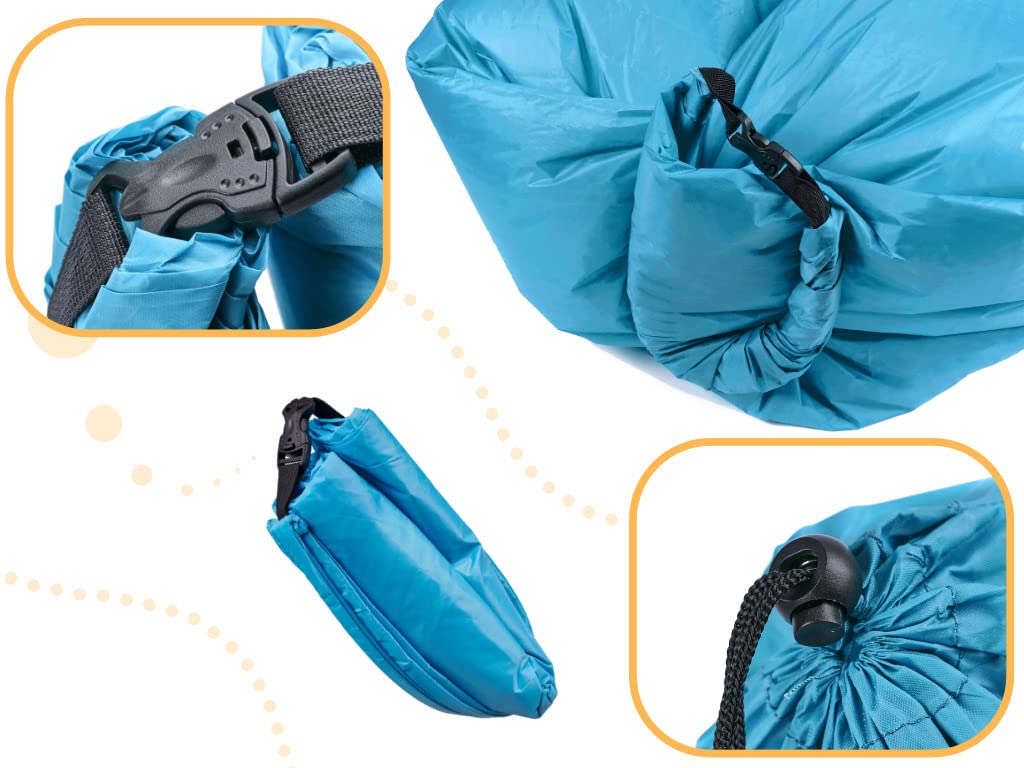 Ikonka Inflatable Sloth Bag, Seat Bag, Outdoor Seat Cushion, Lounger Chair with Air Mattress, Camping Accessories, Holidays, Blue 200 x 70 cm : Amazon.co.uk: Sports & Outdoors