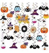 Halloween Hanging Swirl Decorations, Halloween Party Supplies Colorful Ceiling Whirl Streamers fo...