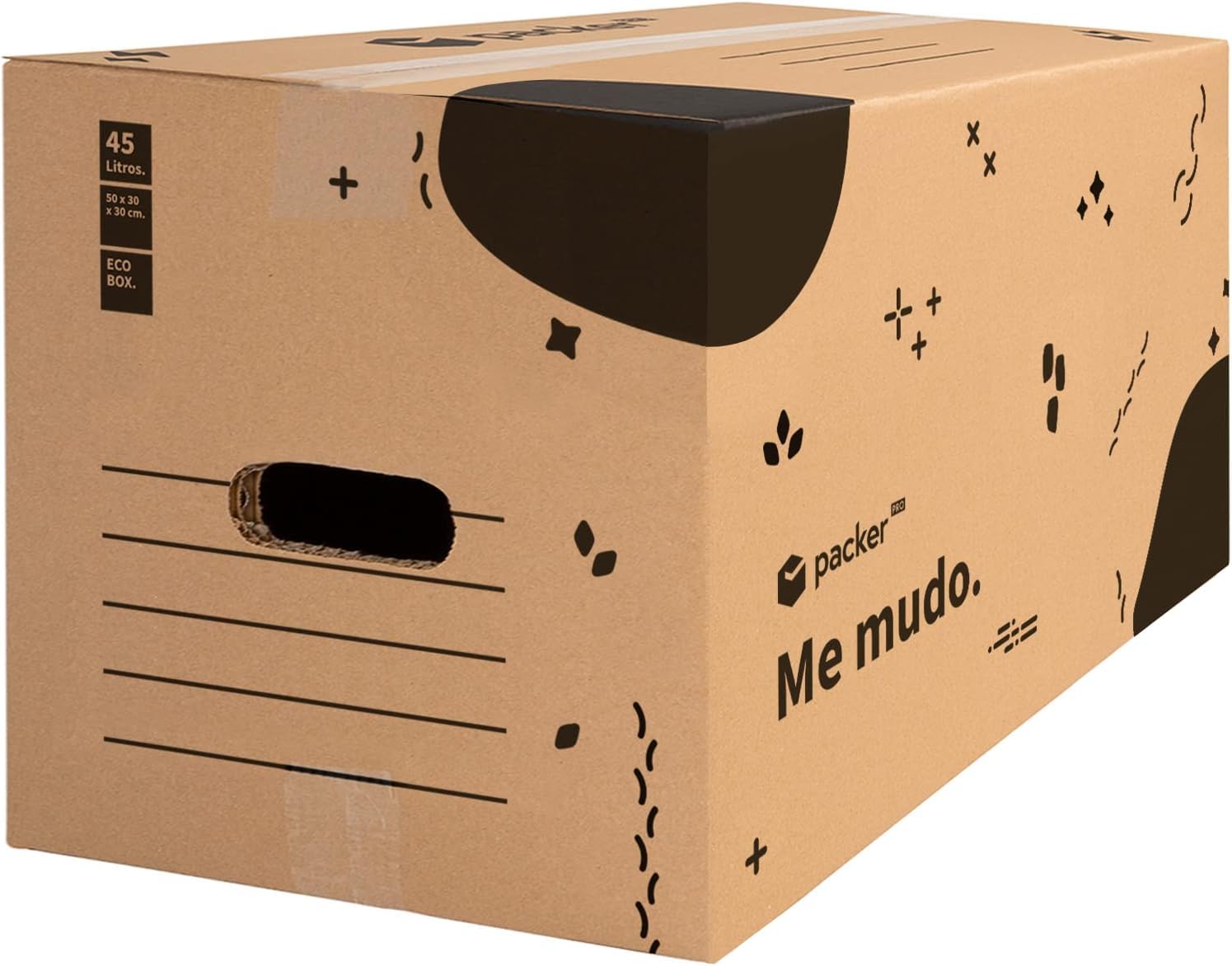 packer PRO Pack 20 Cajas Carton para Mudanzas y Almacenaje Ultra Resistentes con Asas, 50x30x30cm