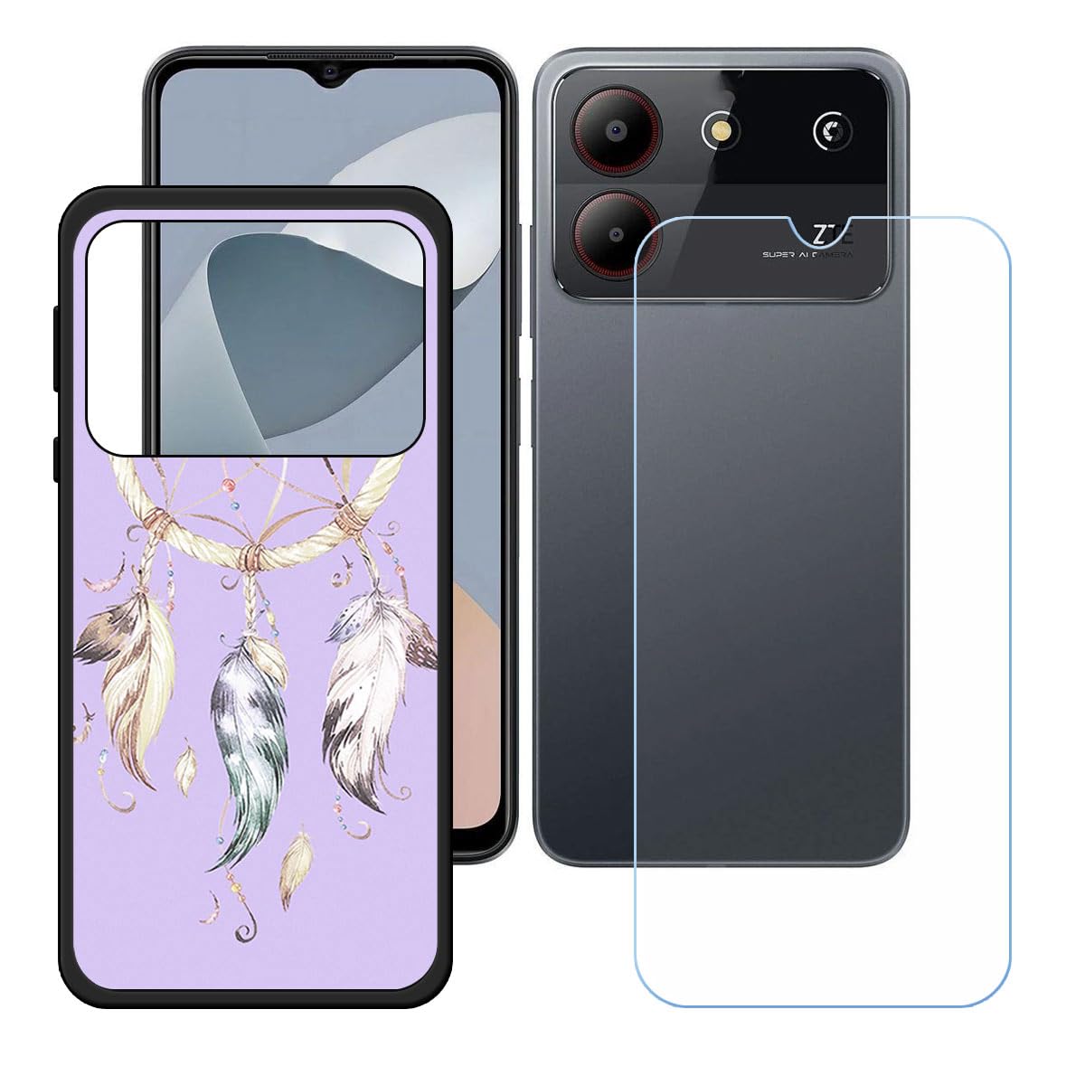 LCEHTOGYE Cover per Honor 400 Lite + Pellicola Protettiva in Vetro Temperato ,Custodie Morbido Silicone Case Ultra Sottile TPU Custodia per Honor 400 Lite (6,7) - LLM1