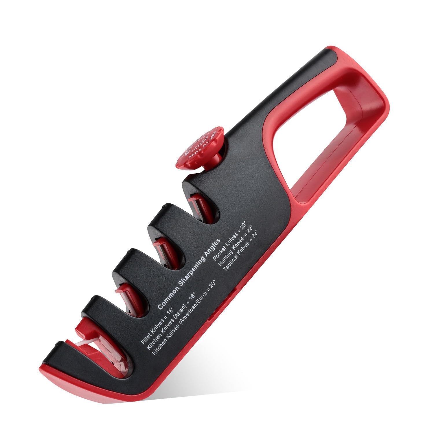4-in-1 Manual Knife Sharpener Best Kitchen Knife Sharpener with Tungsten Carbide Ceramic Stones for All Knives Scissors Non-Slip