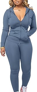 Two Piece Outfits for Women Jogger Sets Workout Sweat Suits Tracksuit Pa...