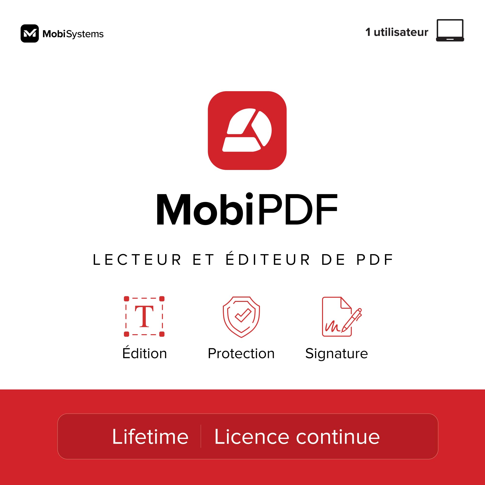MobiPDF Lifetime - Éditeur professionnel de PDF - Licence à vie pour 1 utilisateur PC Windows