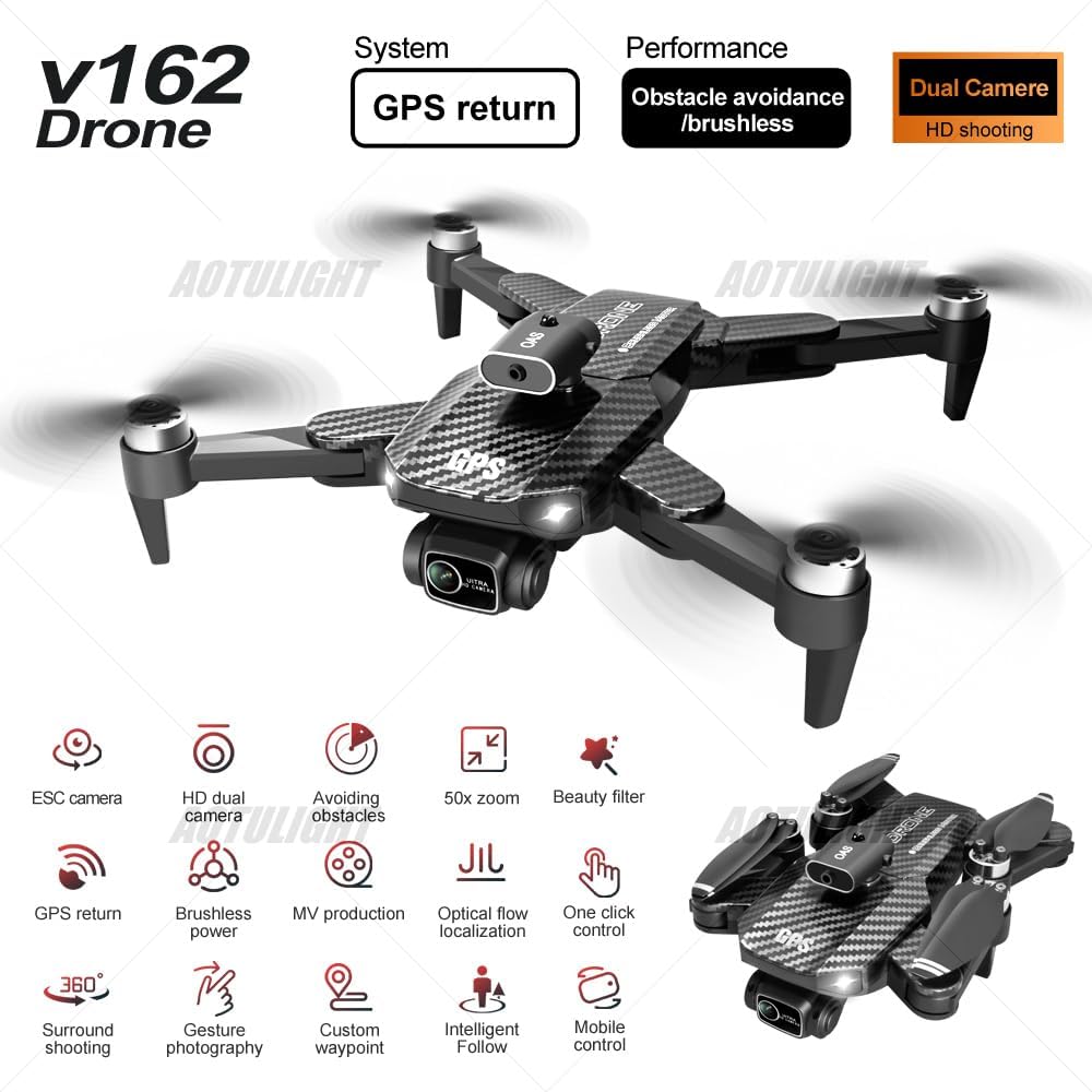 AOTULIGHT V162 GPS Drone in folded position