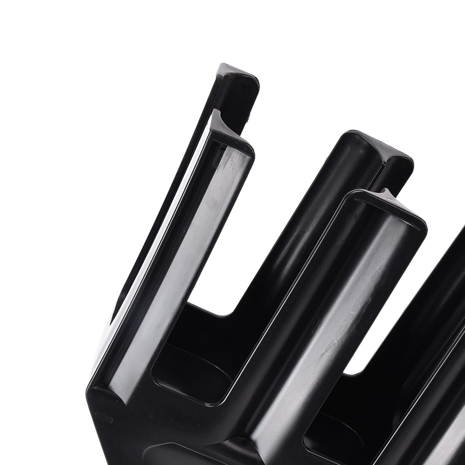 Alvinlite Organizador de tazas y tapas inclinadas de 4 secciones, dispensador, negro, plástico, 11,2 x 37 x 45 cm, cocina, oficina, servicio de bebidas