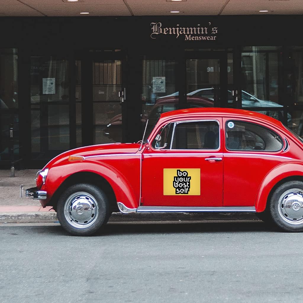 Be Your Best Self Car Magnet 2 PCS - Quotes Car Magnet - Cool Design Sticker