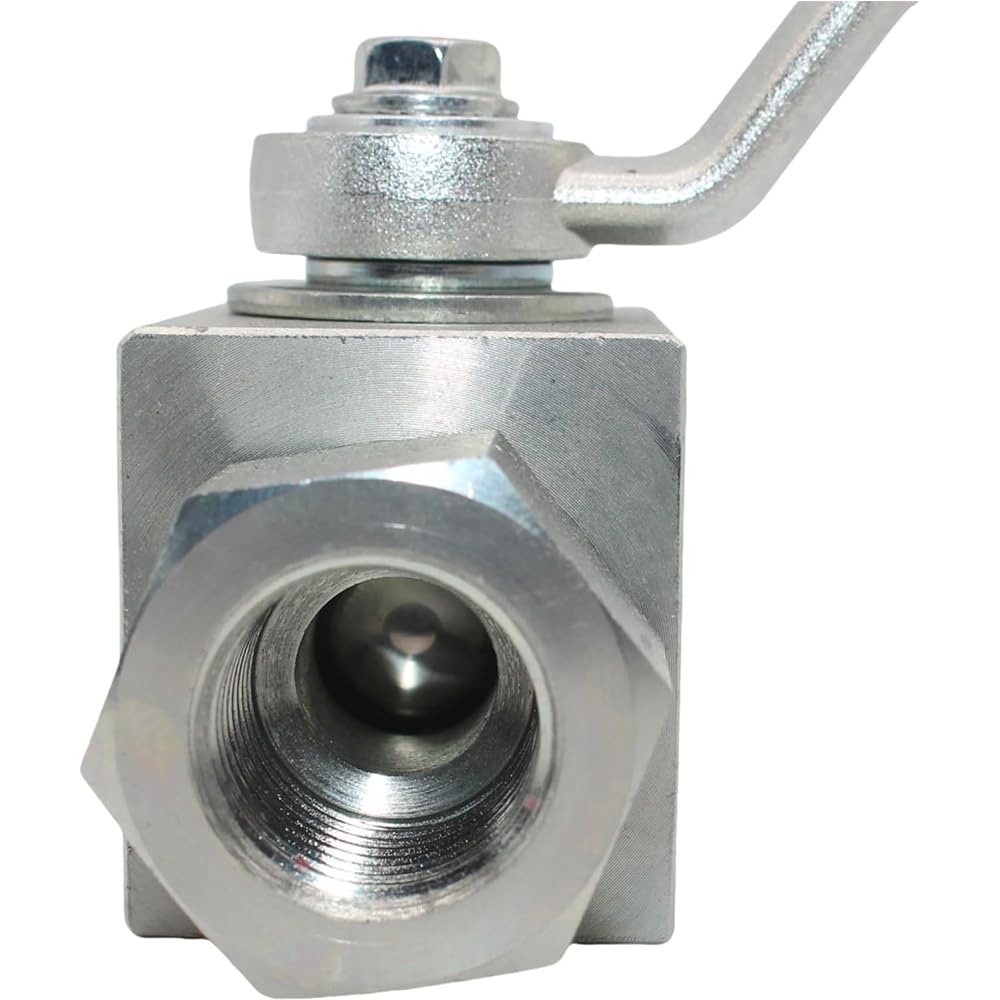Valvola a sfera idraulica ad alta pressione G3/8", a 2 vie, in acciaio al carbonio, con interfaccia ispessita per olio idraulico, acqua e altri liquidi