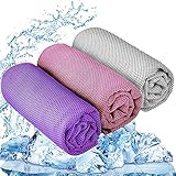 YQXCC 3 Pcs Cooling Towel (47'x12') Cool Cold Towel for Neck, Microfiber Ice Towel, Soft Breathable Chilly Towel for Yoga, Golf, Gym, Camping, Running, Workout & More Activities