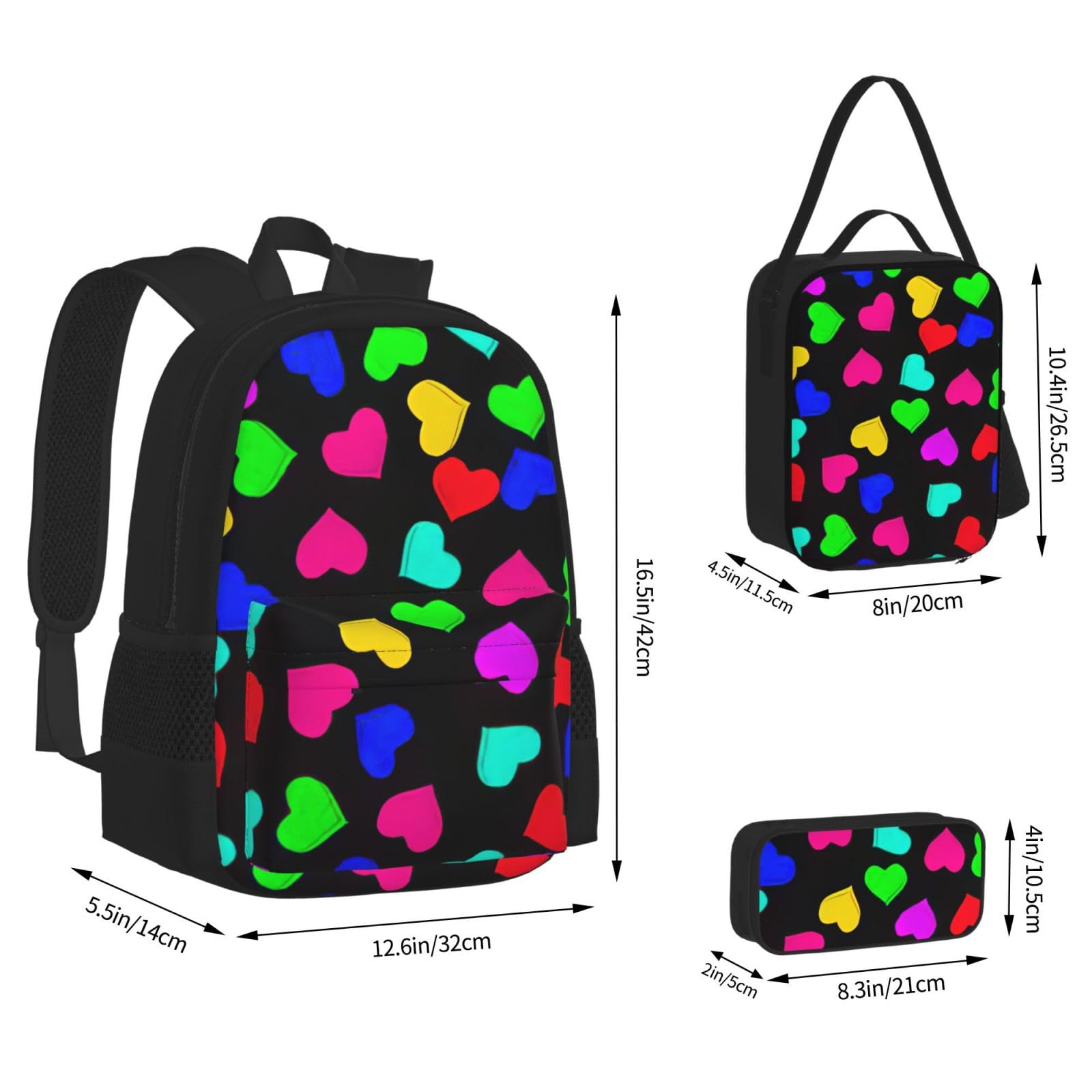 Zaino, borsa portapranzo, astuccio, set da 3 pezzi, per lavoro e