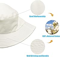 Vista 3 de Sombrero de pescador de algodón de 12 piezas para mujeres y hombres adultos de verano liso