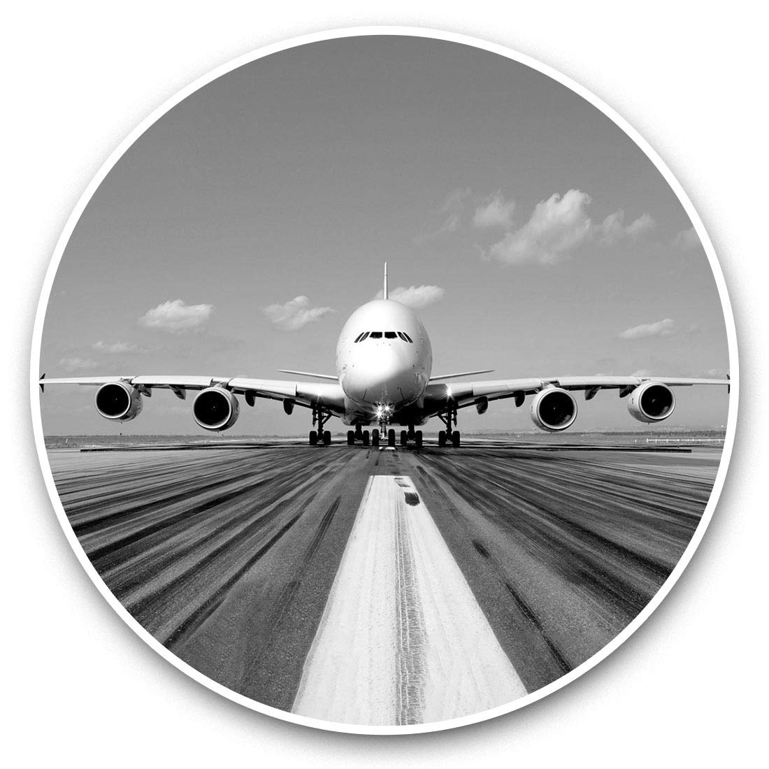 2 x 7.5cm Vinyl Stickers (bw) - A380 Airbus Plane Runaway Pilot 40801