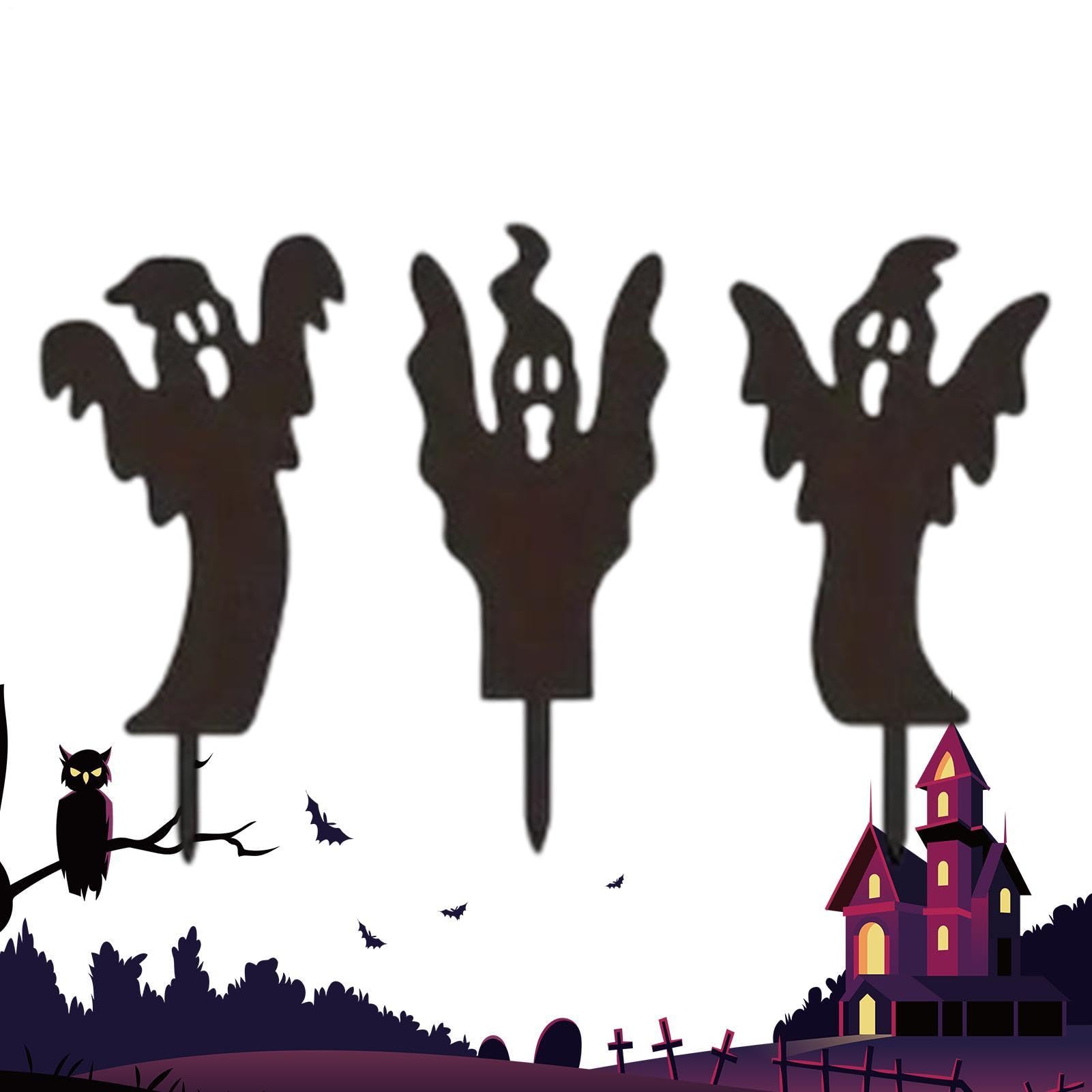 Carteles de fantasmas de Halloween duraderos para decorar el patio sin esfuerzo