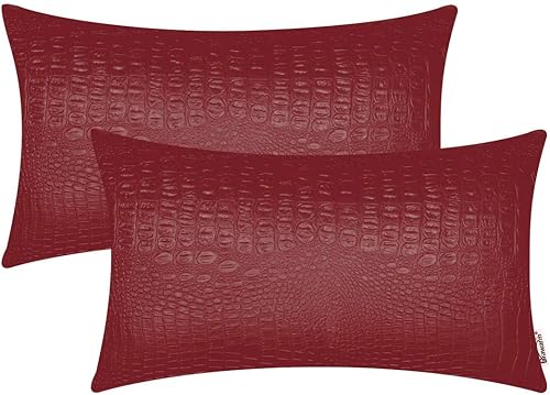 Miniatura 224 de BRAWARM Fundas de almohada de piel sintética de 16 x 16 pulgadas, paquete de 2 fundas de almohada de cuero plateado, almohadas decorativas de piel