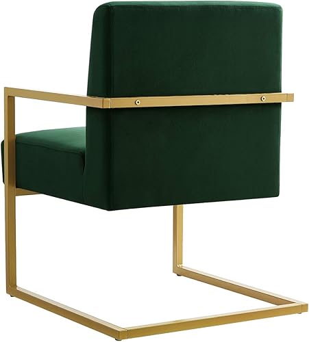 Miniatura 20 de 24KF Cómoda silla de acento de moda, cojín de terciopelo y soporte dorado de metal con brazo cuadrado, color rubor Rojo (Blush Velvet),Gris (Gray