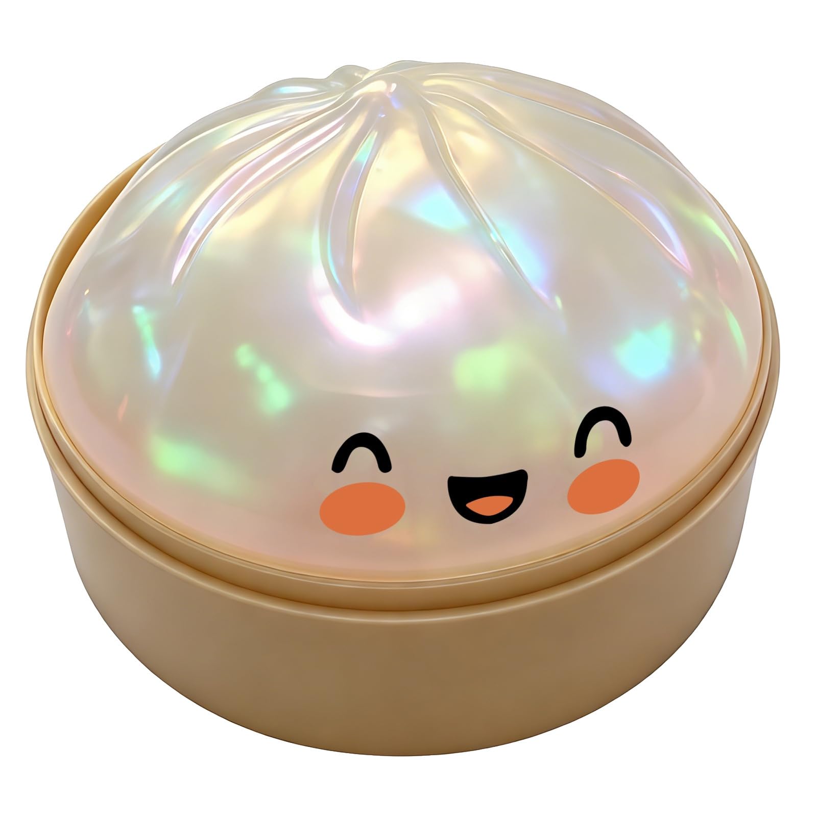 This realistic-looking steamed bun is a squeezeable toy that's soft, non-sticky, and has a slow rebound. It's a fun and relaxing accessory for home use, perfect for relieving stress.