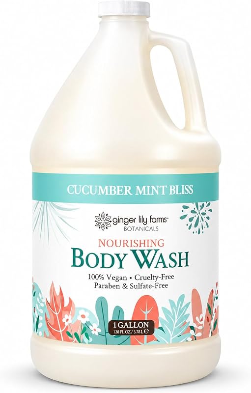 Sabonete líquido corporal Ginger Lily Farms Cucumber Mint Bliss, 3,8 L