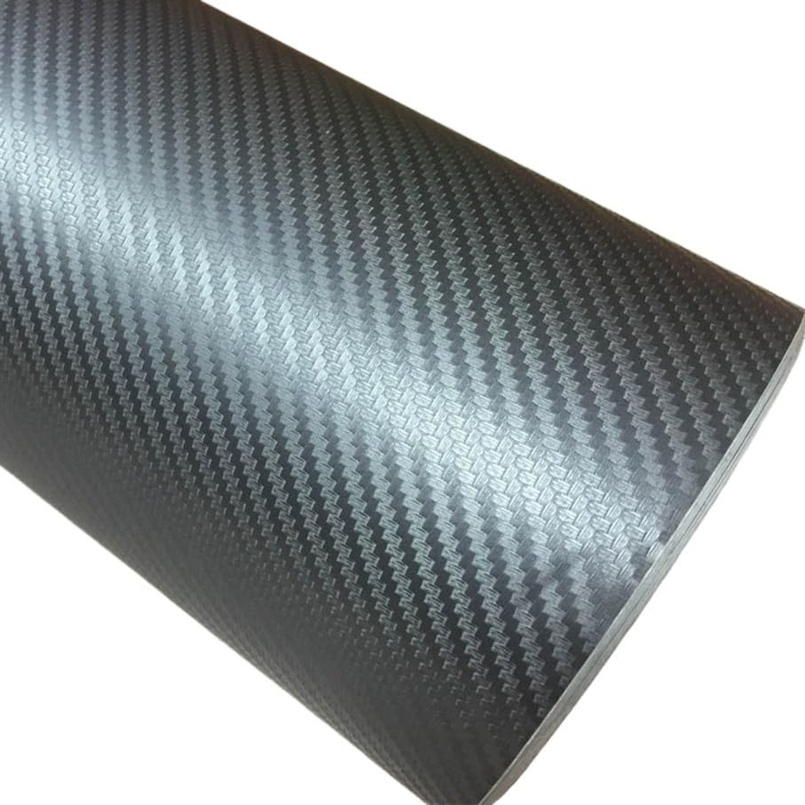 Wrapping Pellicola 30x127 CM (12 "X50") FAI DA TE 3D In Fibra di Carbonio Vinile Wrap Rotolo di Pellicola Adesivo Auto Casa Decalcomania Foglio di Carbonio Adesivo In Vinile Pellicola Wrapping(Grey,30