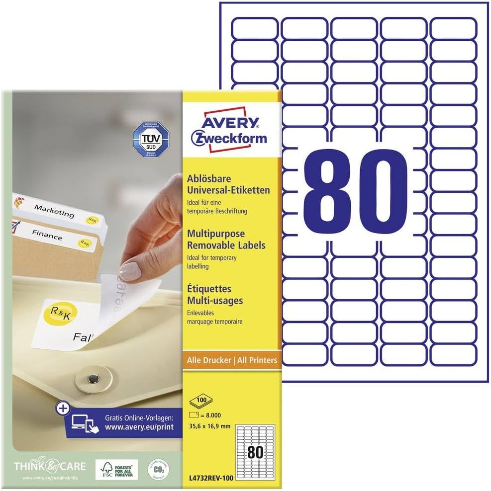 Avery ETIKETTEN L4732REV-100 356X16.9MM