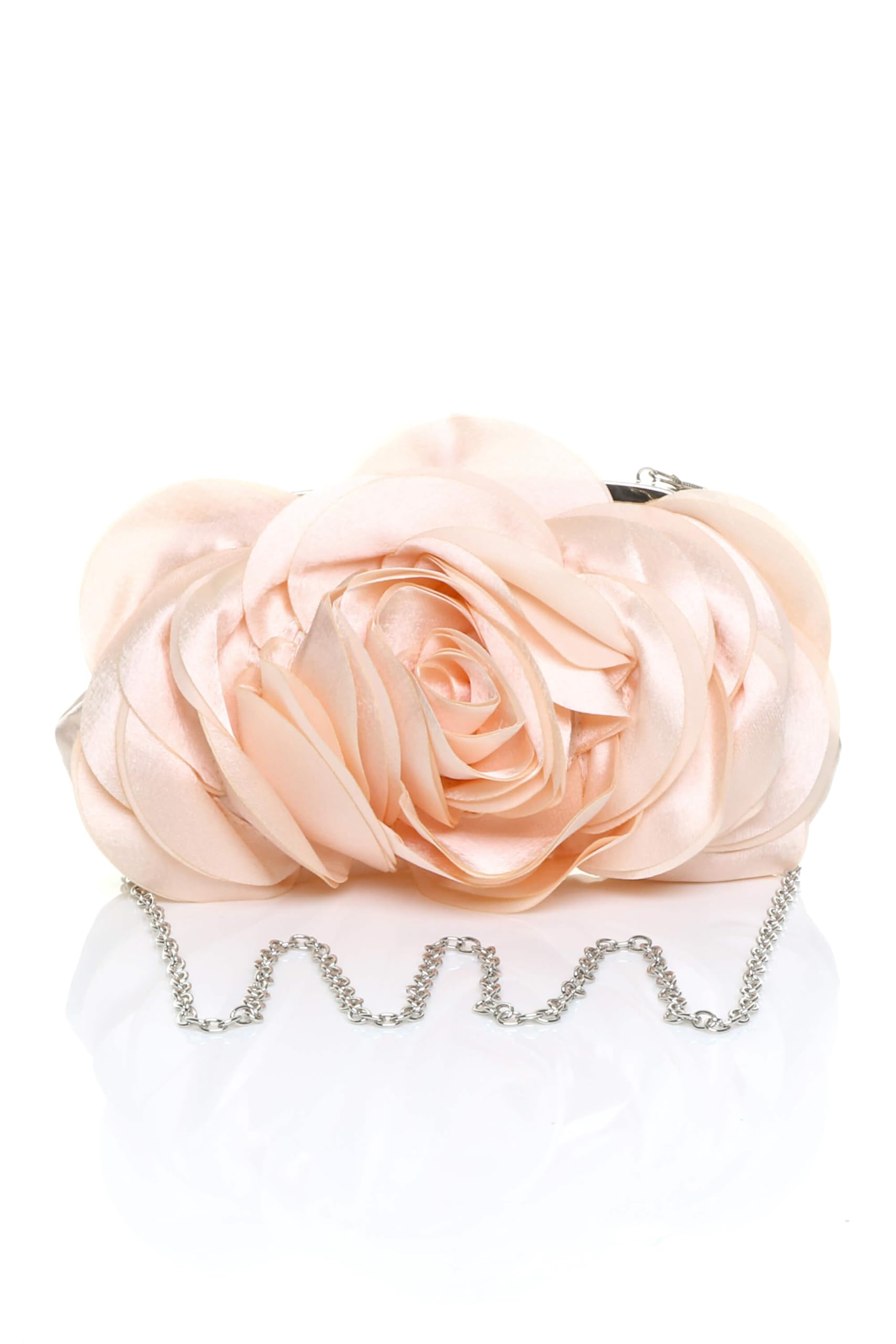 Ajvani Women's Peach Evening Shoulder Satin Wedding Prom Party Clutch Bag