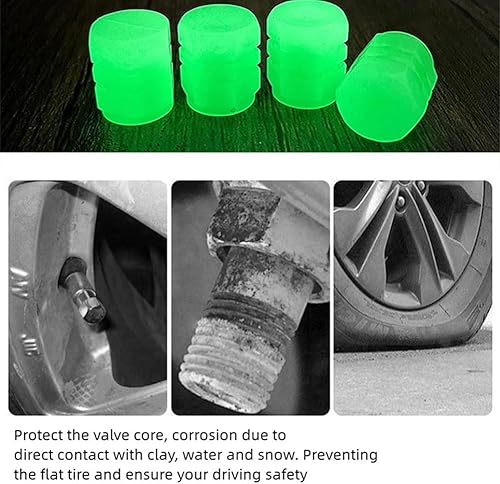 Miniatura 3 de GlowValve - Tapón de válvula que brilla en la oscuridad, tapones de válvula Webdiennuoc, tapones luminosos para válvulas de neumáticos, tapones