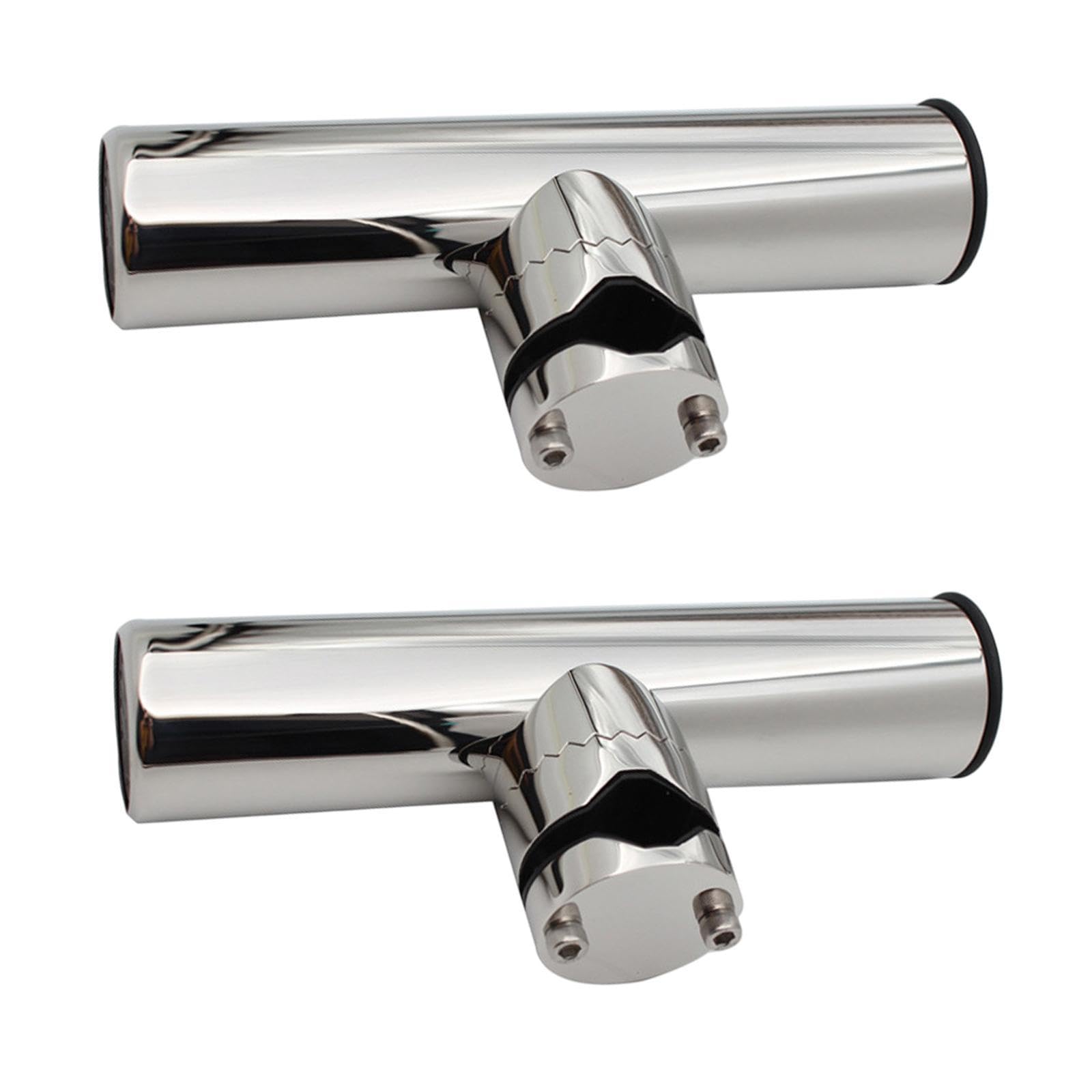 Soporte para Cañas de Pescar de 2 Piezas, Soporte Ajustable para Cañas de Barco, Soporte de Montaje para Rieles, Acero Inoxidable Pulido, Adecuado Par