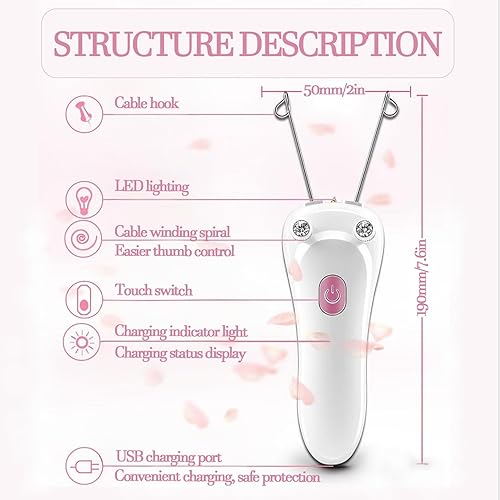 Miniatura 3 de Depiladora eléctrica de belleza para mujer, depiladora de belleza facial eléctrica inalámbrica, depilación facial para mujeres, removedor de vello