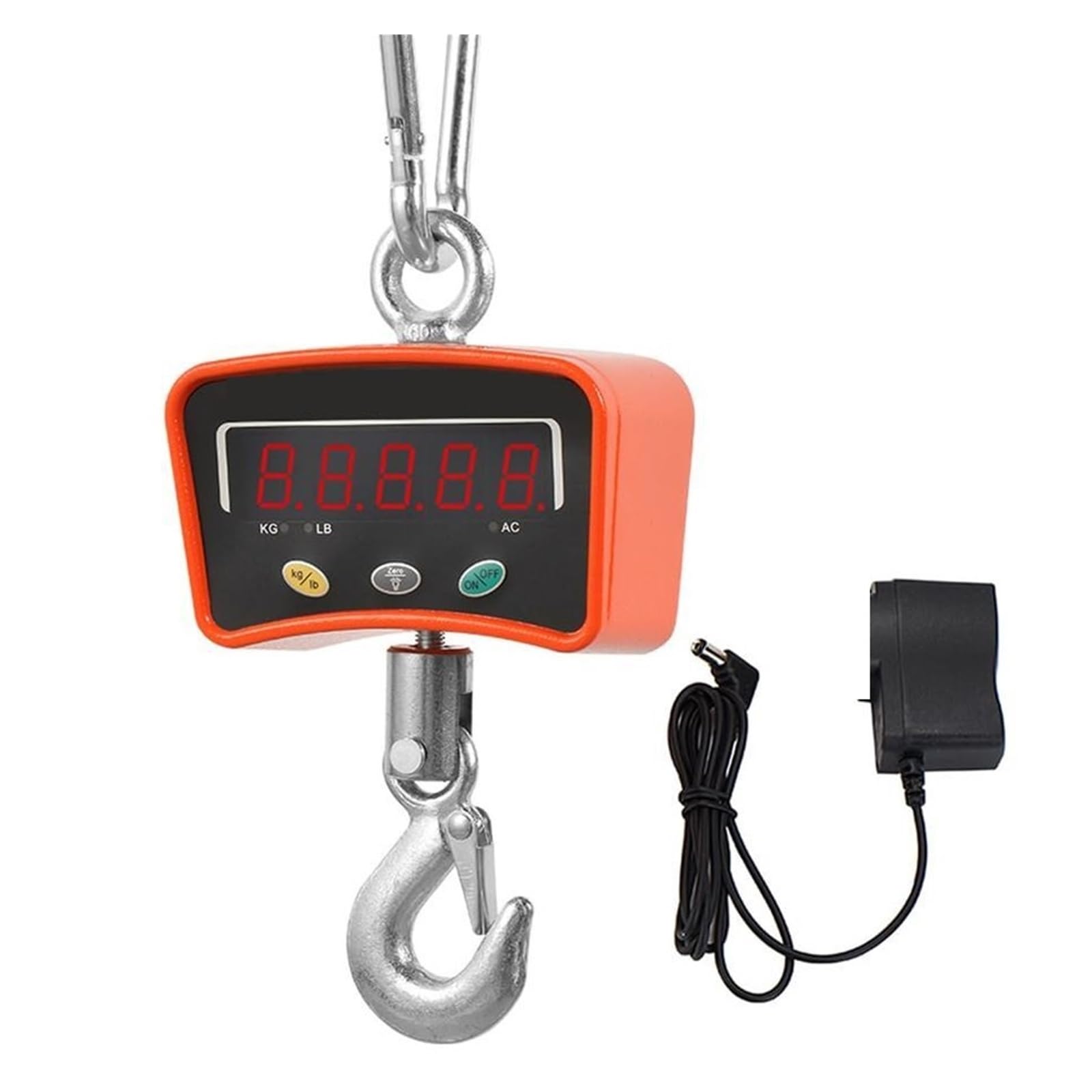 JVDDI Digital Hanging Scale Hanging Scale Industrial Crane with Precision Sensor Suitable for Farm Weighing 500kg 1100lb Heavy Duty Crane Hook