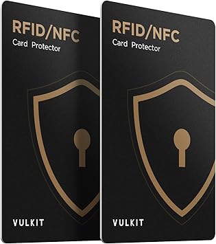 VULKIT RFID Blocking Cards 2 Pack Credit Card Protectors NFC Contactless Cards Protection for Business & Travel Wallet
