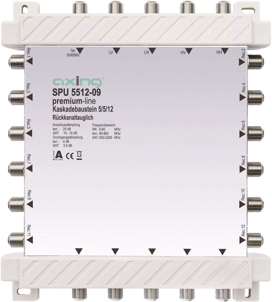 Axing SPU 5512-09 5-in-12 Cascade Unit for Satellite Multiswitch - Silver
