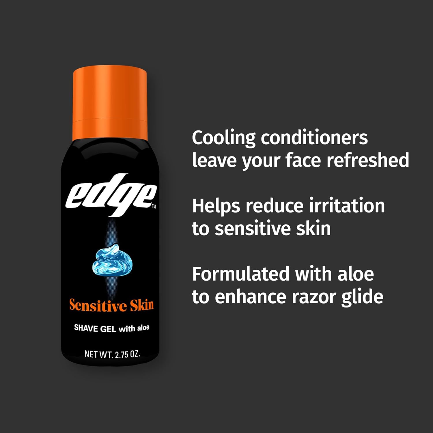 Edge Shaving Gel for Men,Sensitive Skin with Aloe,- Shave Gel For Men That Moisturizes,Protects and Soothes To Help Reduce Skin Irritation,(Pack of 24)