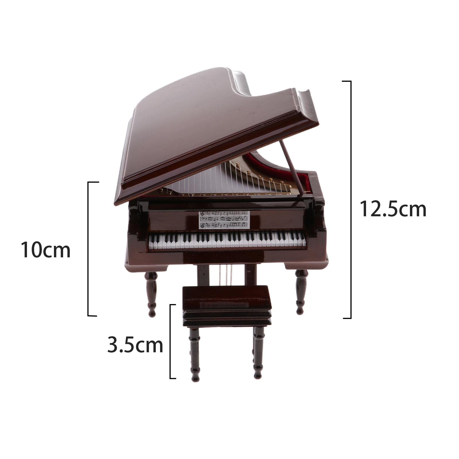 Mini Pianoforte Modello Decorativo in Legno + Plastica per La Decorazione di Compleanno Playset, Marrone