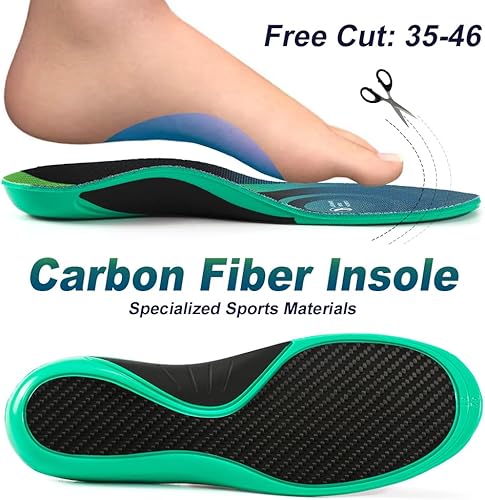 Miniatura 7 de XINIFOOT Plantillas de rendimiento de fibra de carbono que absorben los golpes, plantillas deportivas para correr, baloncesto, atletismo, plantillas