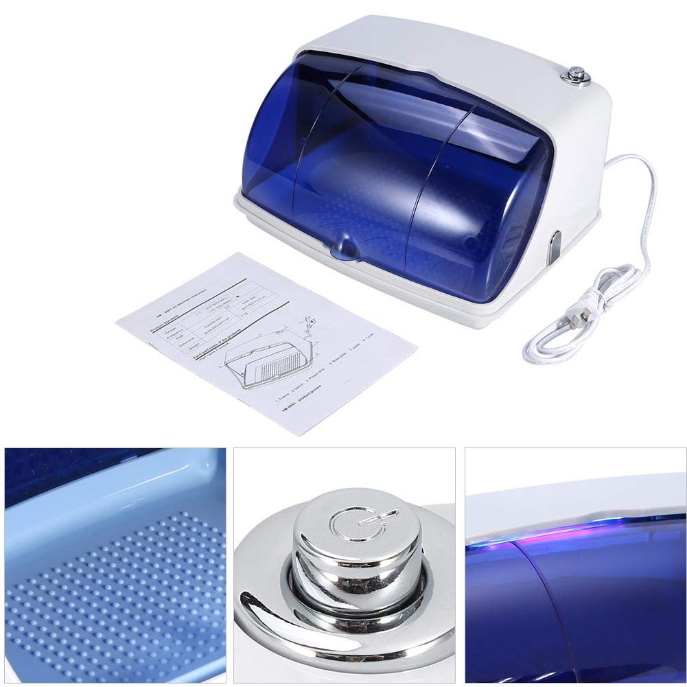 8W LED Esterilizador UV, Caja de desinfección profesional con bandeja movible para salones de belleza y manicura y hogar(01)