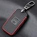 Produktbild TZZD Leder Schlüsselanhänger Abdeckung Fall Halter for Renault Talisman CAPTUR Espace Clio Megane Koleos szenische 4 2016- Karte Remote Keyless (Farbe : Schwarz)