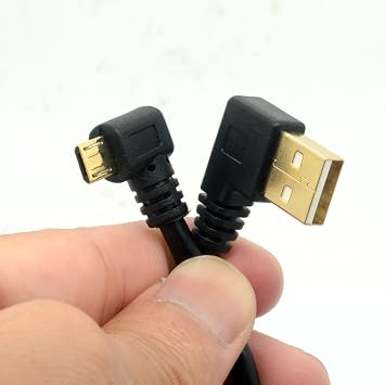 Gold Plated USB 2.0 A Left Angle to Micro B Right Angled Cable(15cm)