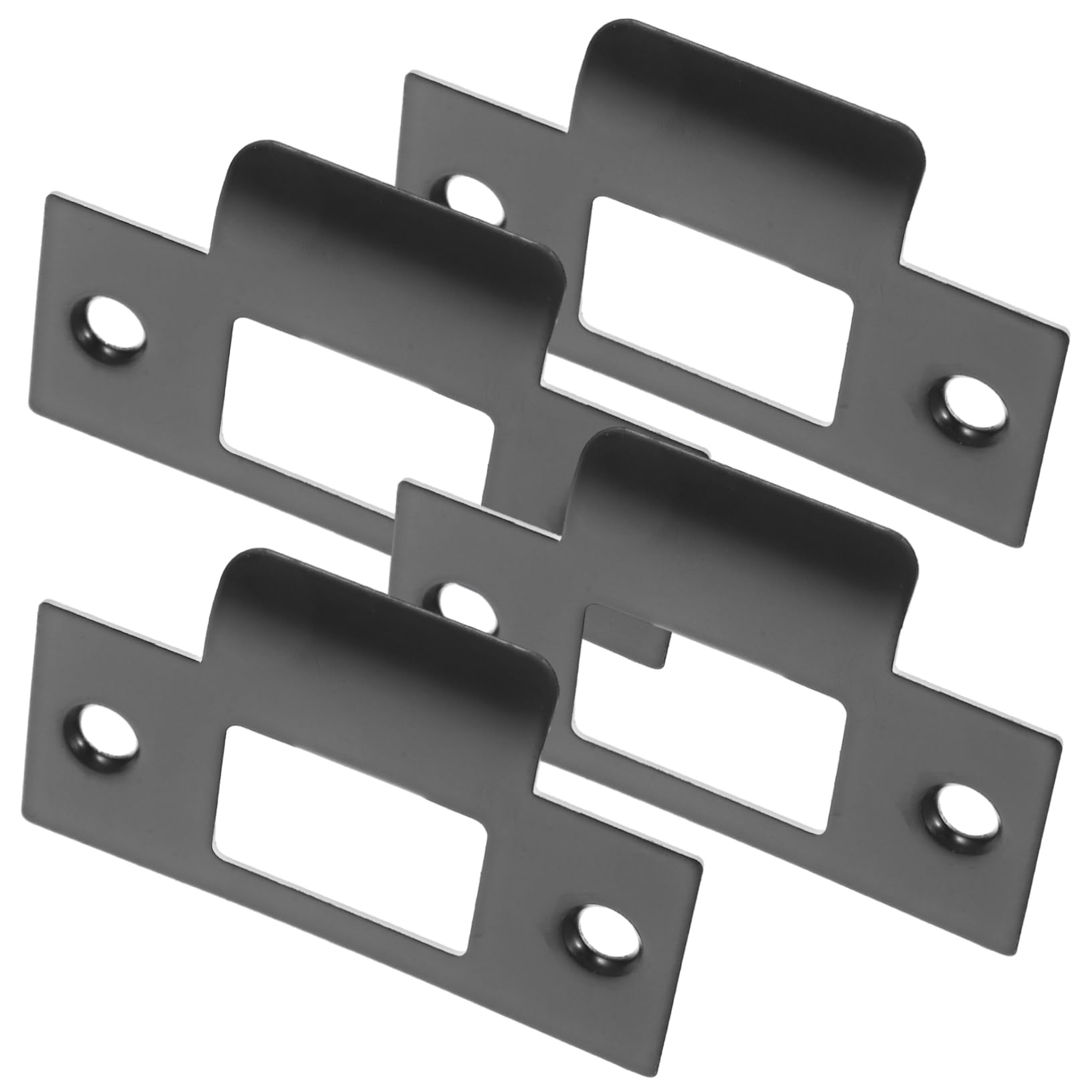 SHINEOFI 5 Ensembles Plaques De Renforcement De Serrure Inoxydable De Plaques De Pêne Protection Pour Portes Remplacement De Gâche Pour Entrées 4 Pièces * 5