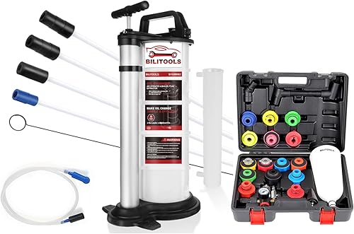 BILITOOLS Extractor de bomba de aceite de vacío de 2 en 1 9L y kit de embudo de aceite neumáticomanual herramienta de aceite automotriz