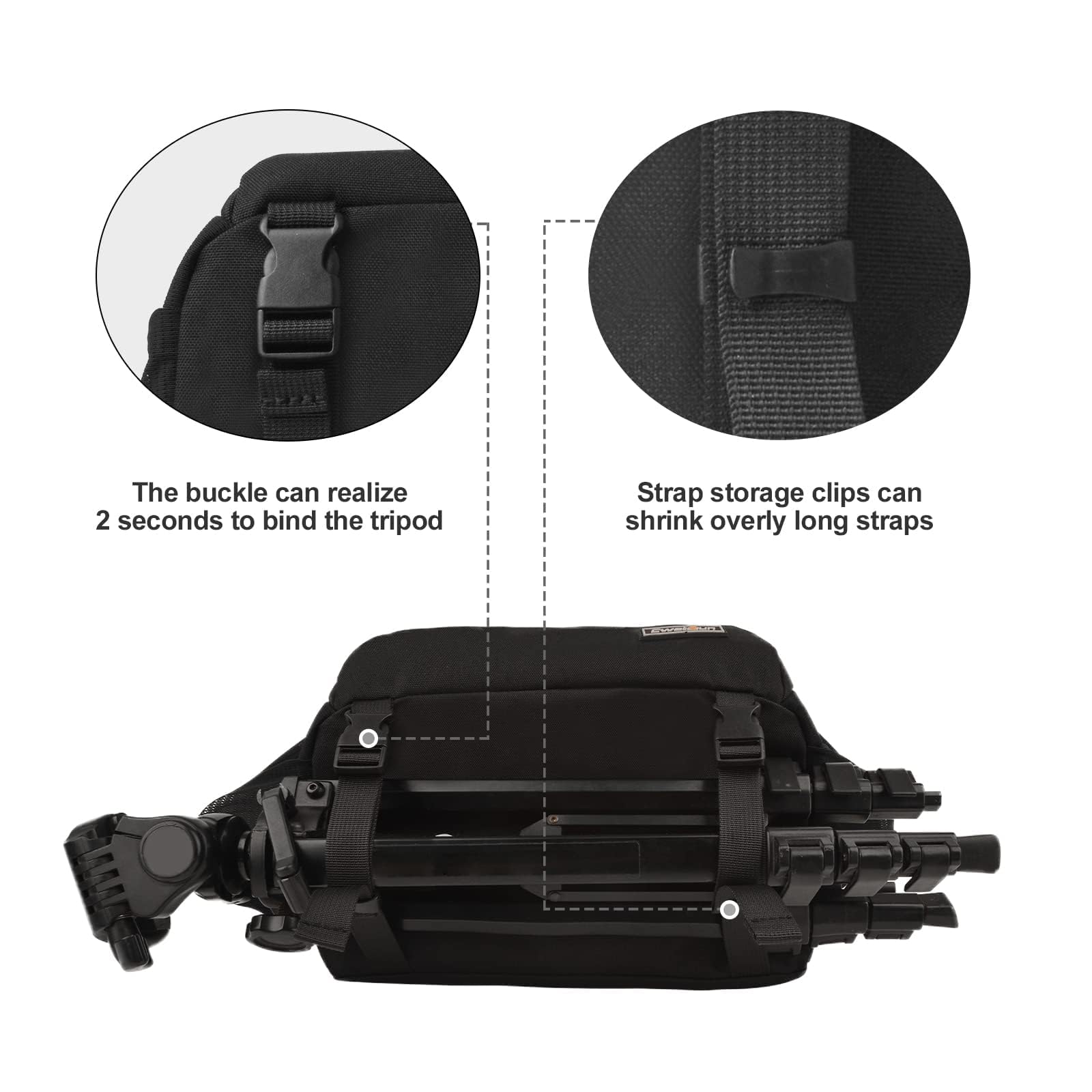 Cwatcun fotocamera borsa fotocamera SLR, borsa fotografica impermeabile per fotocamere reflex per Canon, Nikon, Sony, Fuji piccola DSLR/SLR e obiettivo, Nero, L