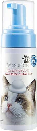 Vista 8 de Mooncat Champú sin agua para gatos de pelo largo Baño de espuma seca sin enjuague seguro para lamer para desenredar pelaje enmarañado Fórmula