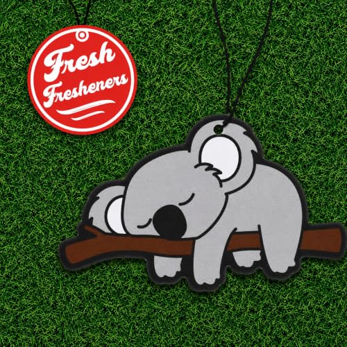Image of Fresh Fresheners Cute and Funny Lazy Koala Car Air Freshener 4 Pack Scented with Premium Oils